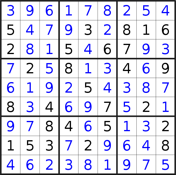Sudoku solution for puzzle published on Wednesday, 20th of March 2019