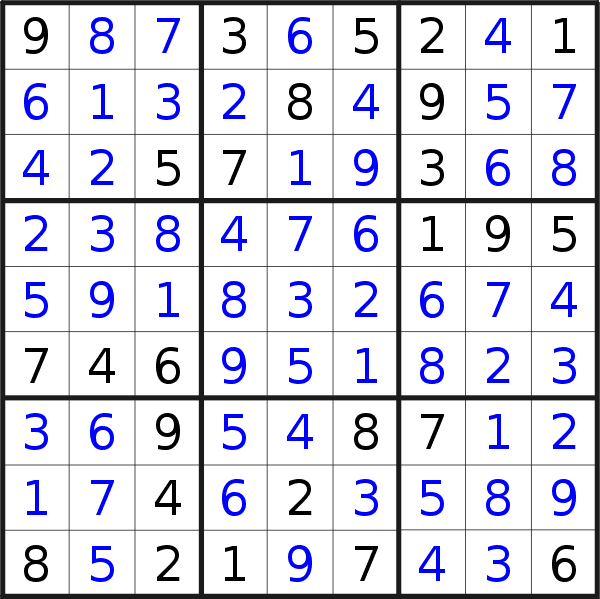 Sudoku solution for puzzle published on Thursday, 4th of April 2019