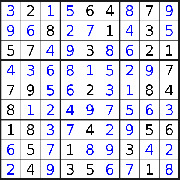 Sudoku solution for puzzle published on Saturday, 6th of April 2019