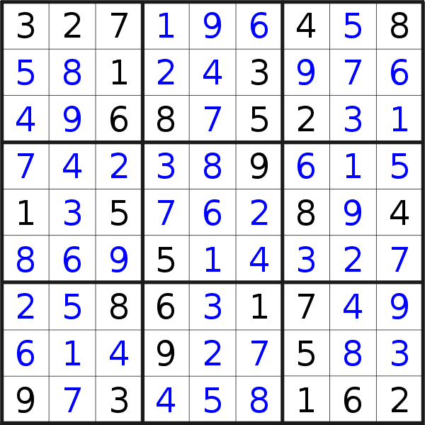 Sudoku solution for puzzle published on Monday, 8th of April 2019