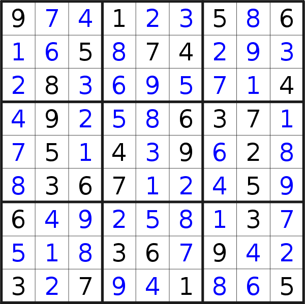 Sudoku solution for puzzle published on Wednesday, 10th of April 2019