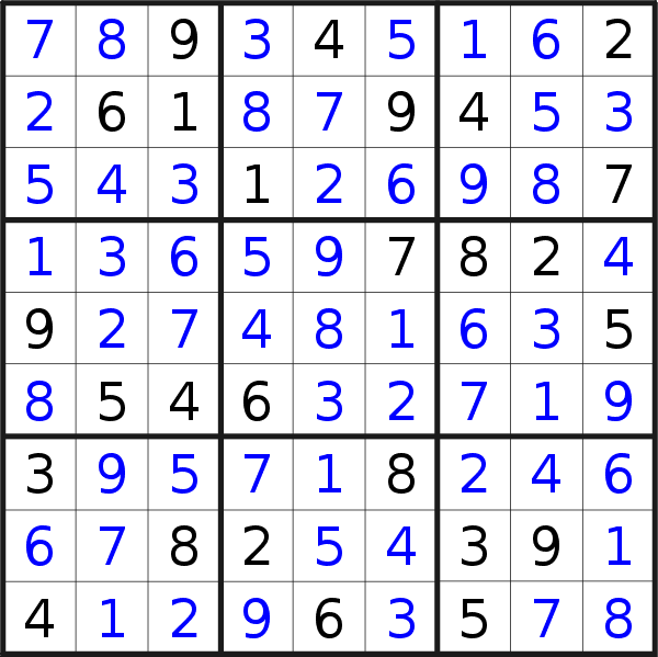 Sudoku solution for puzzle published on Friday, 3rd of May 2019