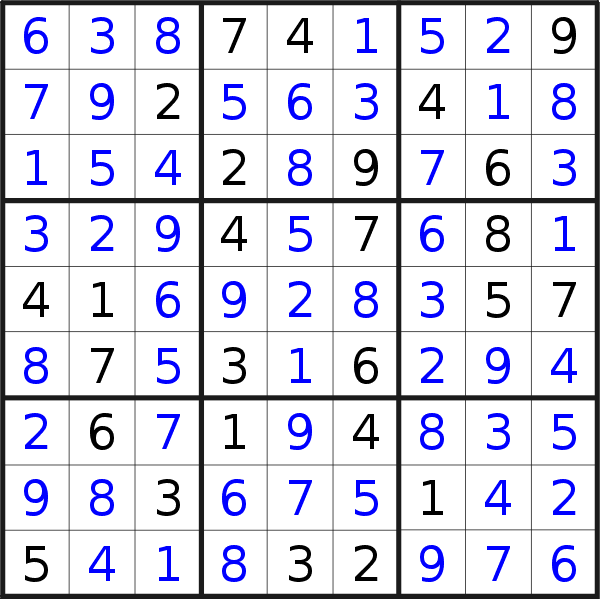 Sudoku solution for puzzle published on Tuesday, 2nd of July 2019