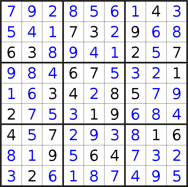 Sudoku solution for puzzle published on Tuesday, 6th of August 2019