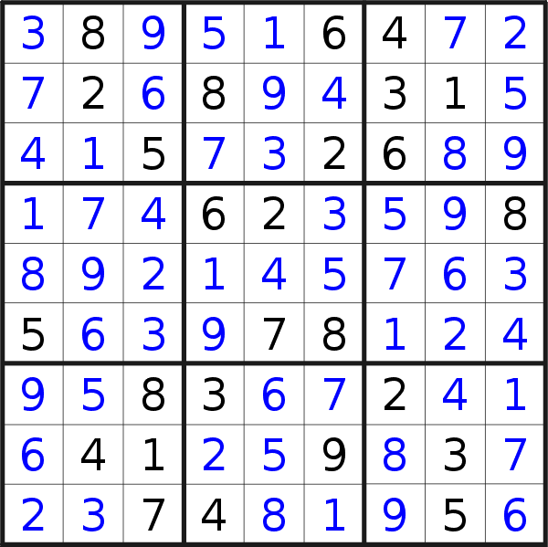 Sudoku solution for puzzle published on Wednesday, 14th of August 2019