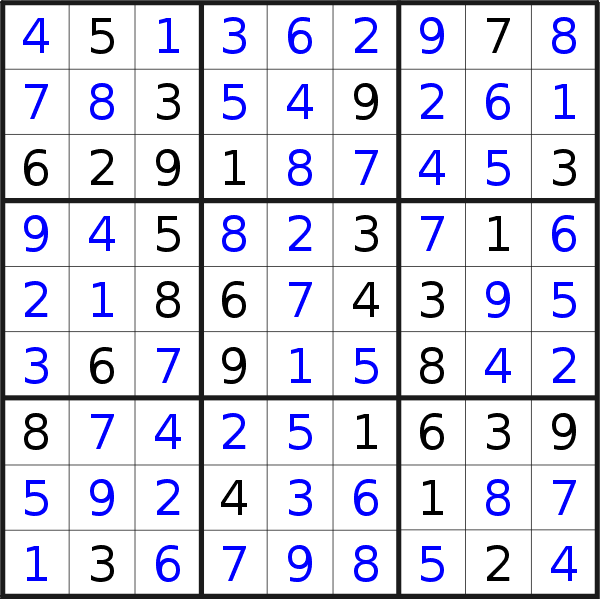 Sudoku solution for puzzle published on Tuesday, 17th of September 2019