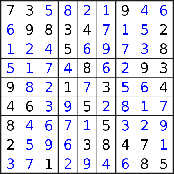Sudoku solution for puzzle published on Wednesday, 2nd of October 2019