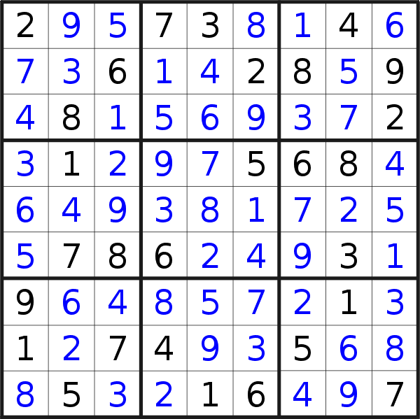 Sudoku solution for puzzle published on Sunday, 6th of October 2019