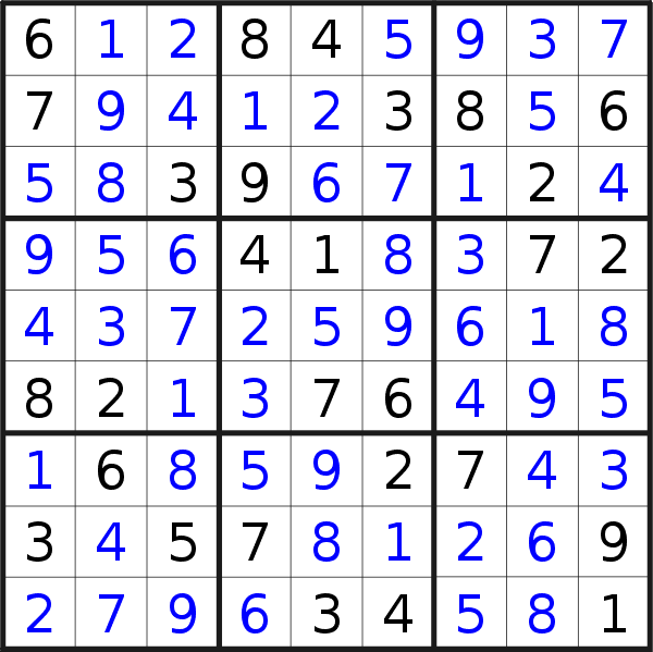 Sudoku solution for puzzle published on Wednesday, 6th of November 2019