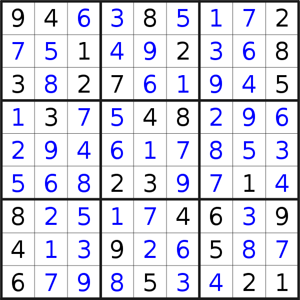 Sudoku solution for puzzle published on Tuesday, 12th of November 2019