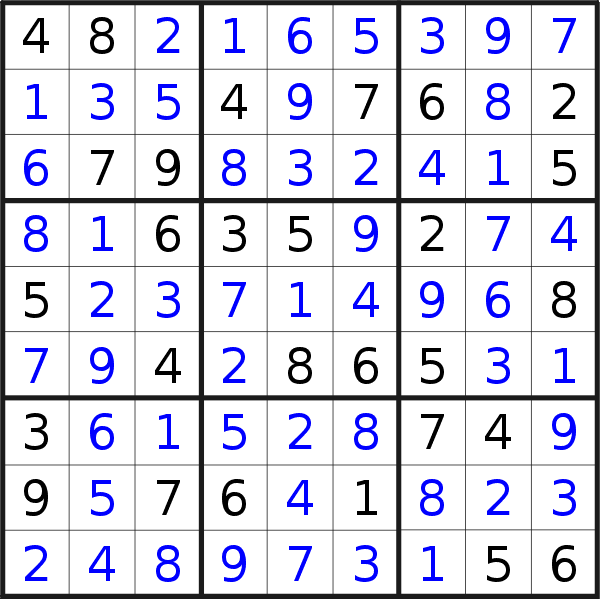 Sudoku solution for puzzle published on Wednesday, 11th of December 2019