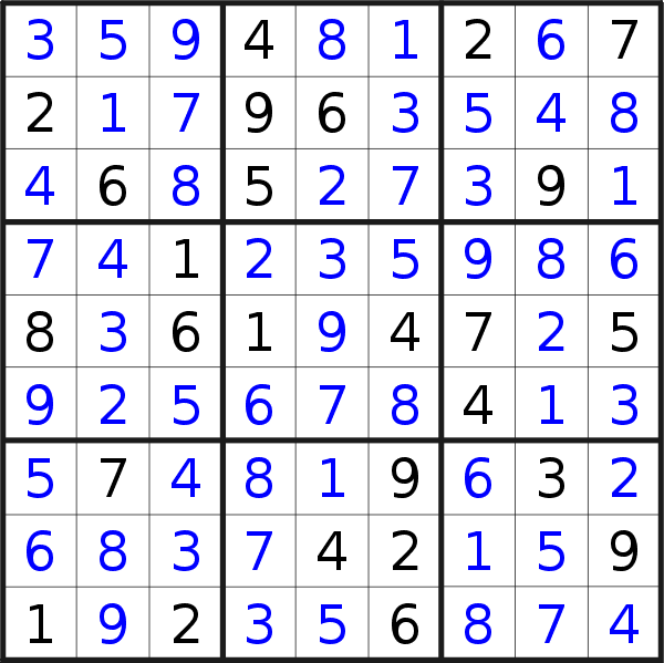 Sudoku solution for puzzle published on Wednesday, 8th of January 2020