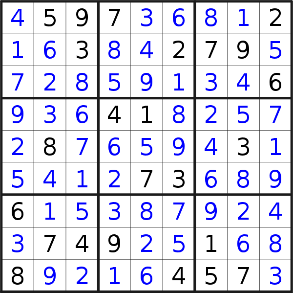 Sudoku solution for puzzle published on Wednesday, 15th of January 2020