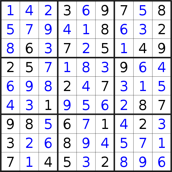 Sudoku solution for puzzle published on Thursday, 6th of February 2020