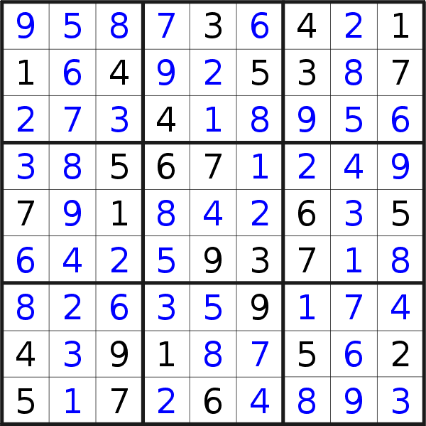 Sudoku solution for puzzle published on Tuesday, 11th of February 2020