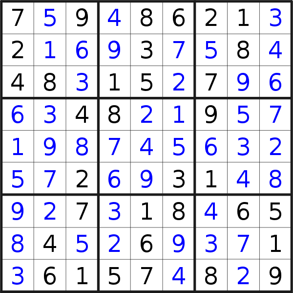 Sudoku solution for puzzle published on Wednesday, 12th of February 2020