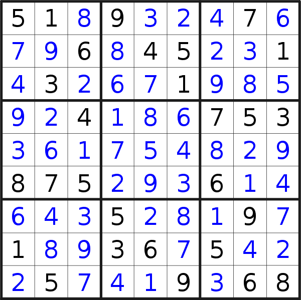 Sudoku solution for puzzle published on Sunday, 16th of February 2020