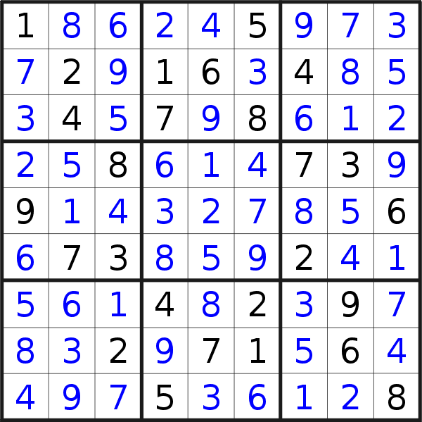 Sudoku solution for puzzle published on Tuesday, 18th of February 2020