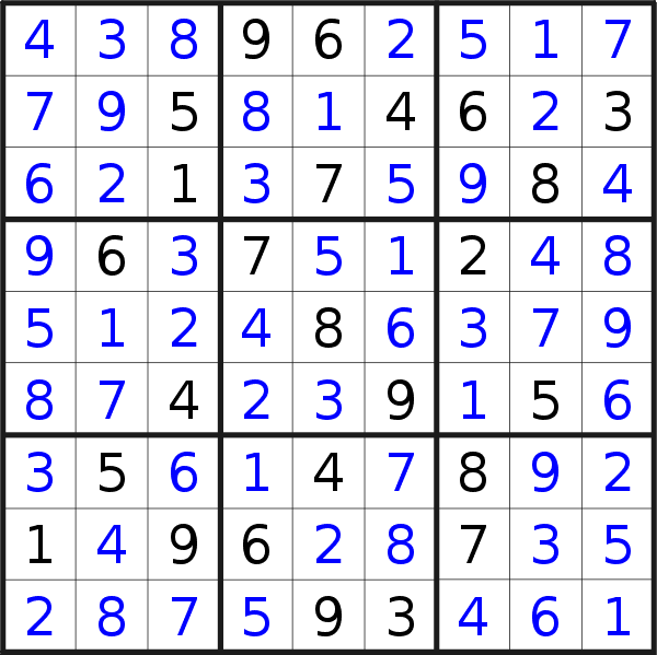 Soluzione del sudoku pubblicato martedì  3 marzo 2020