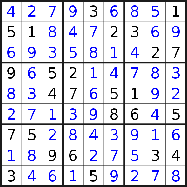 Soluzione del sudoku pubblicato domenica  8 marzo 2020
