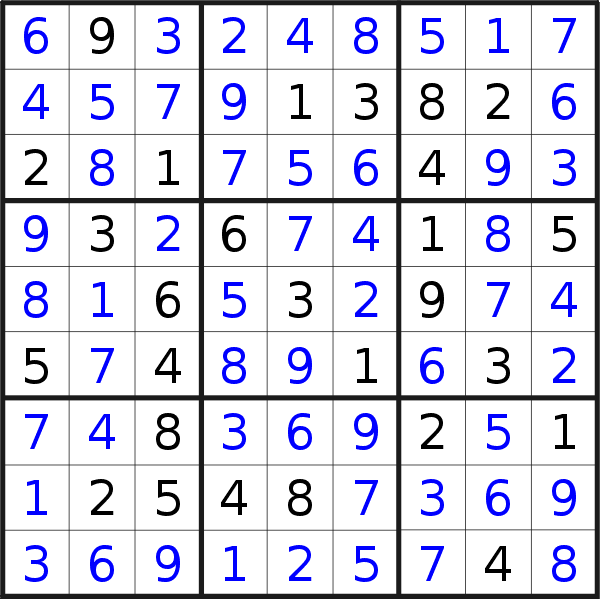 Sudoku solution for puzzle published on Wednesday, 11th of March 2020