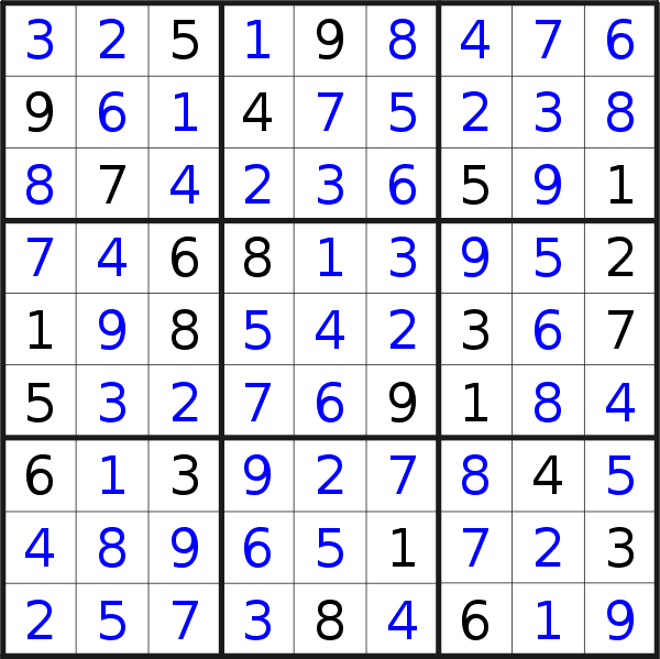 Sudoku solution for puzzle published on Tuesday, 17th of March 2020
