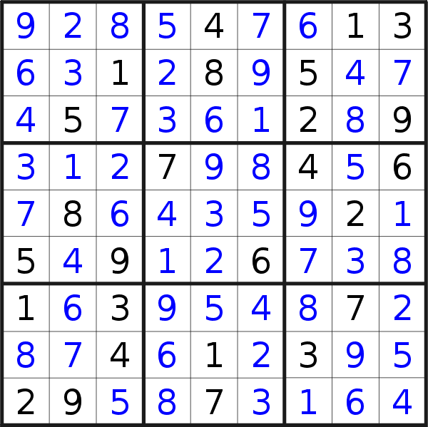 Sudoku solution for puzzle published on Wednesday, 1st of April 2020