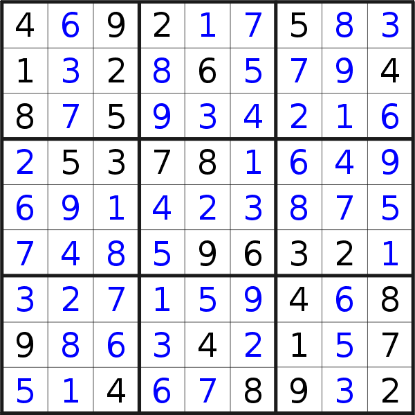 Sudoku solution for puzzle published on Saturday, 4th of April 2020