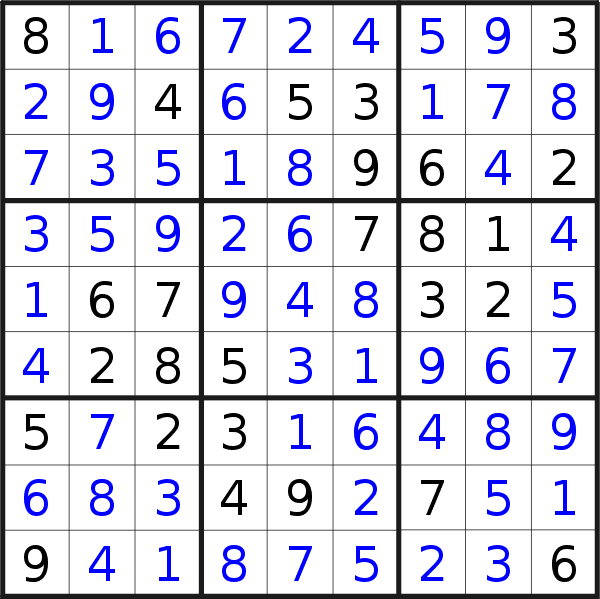 Sudoku solution for puzzle published on Sunday, 5th of April 2020