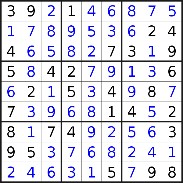 Sudoku solution for puzzle published on Tuesday, 7th of April 2020