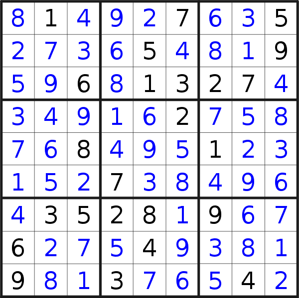 Sudoku solution for puzzle published on Friday, 10th of April 2020
