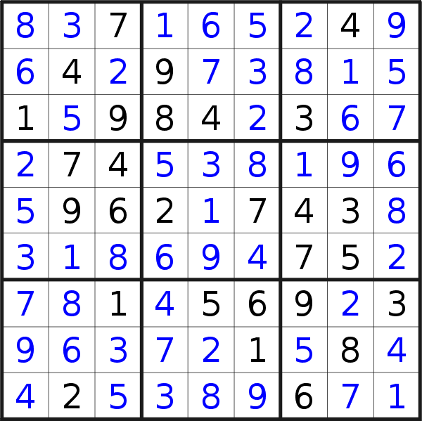 Sudoku solution for puzzle published on Tuesday, 14th of April 2020