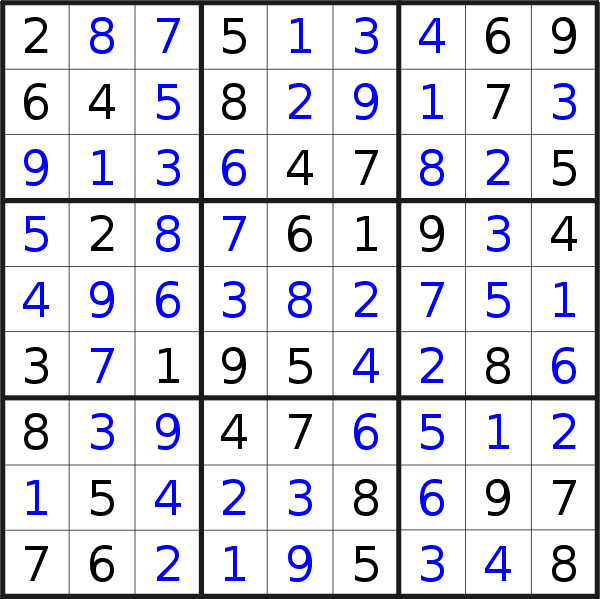 Sudoku solution for puzzle published on Wednesday, 15th of April 2020