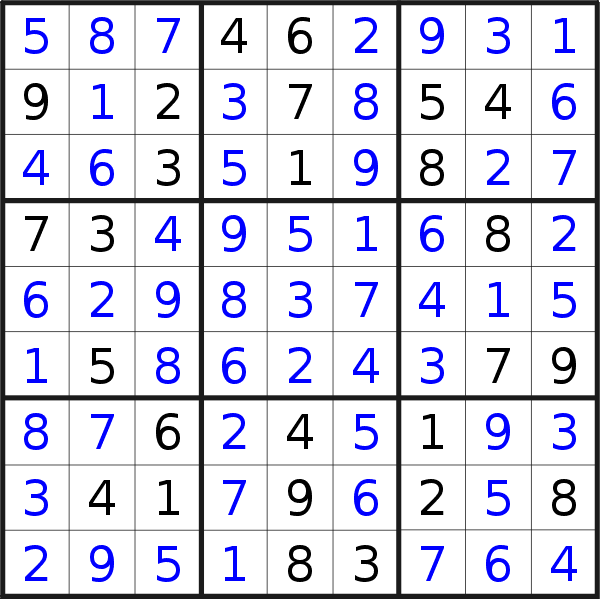 Sudoku solution for puzzle published on Thursday, 16th of April 2020