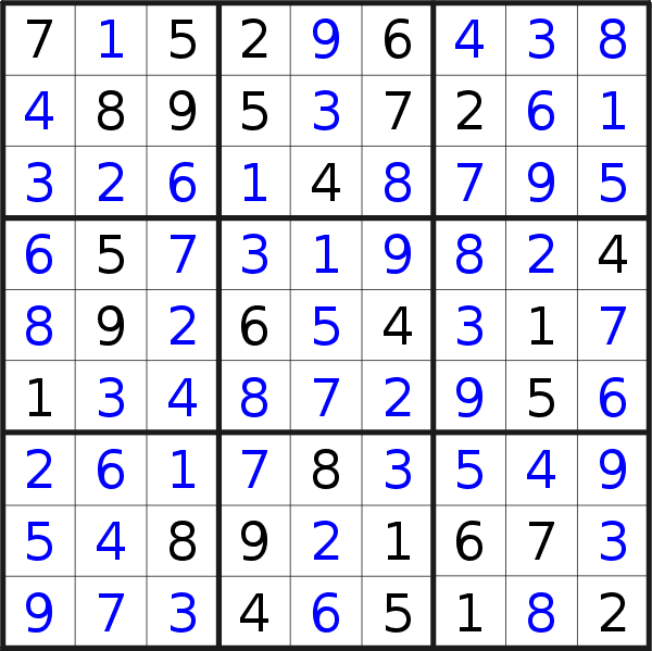 Sudoku solution for puzzle published on Wednesday, 22nd of April 2020