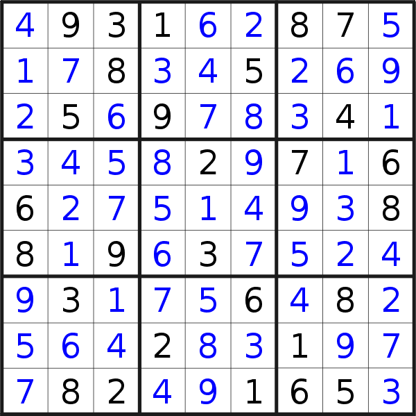 Sudoku solution for puzzle published on Thursday, 14th of May 2020