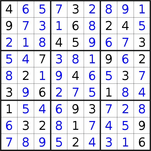 Sudoku solution for puzzle published on Saturday, 16th of May 2020