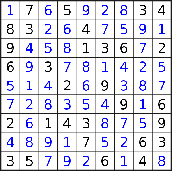 Sudoku solution for puzzle published on Wednesday, 20th of May 2020