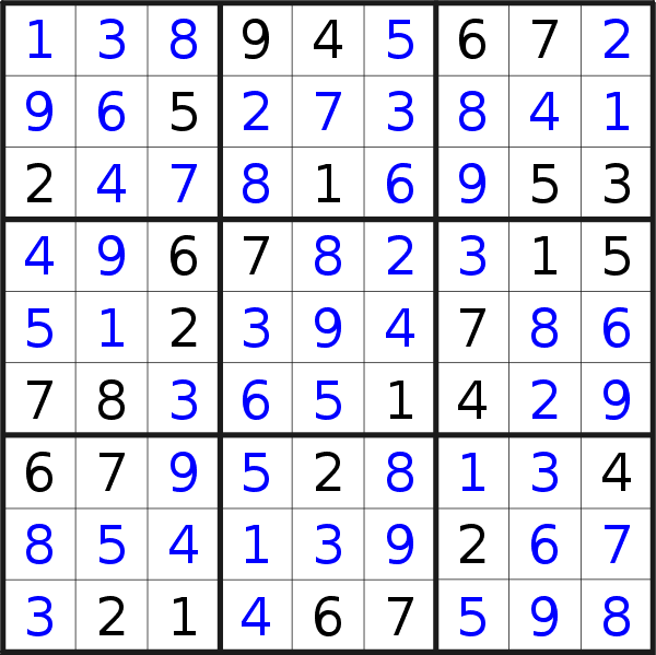 Sudoku solution for puzzle published on Thursday, 28th of May 2020