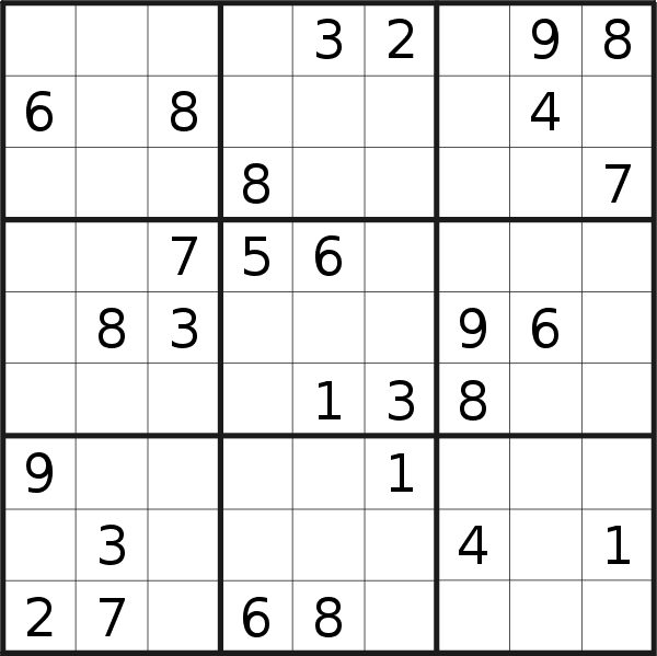 Sudoku puzzle for <br />Saturday, 7th of April 2012