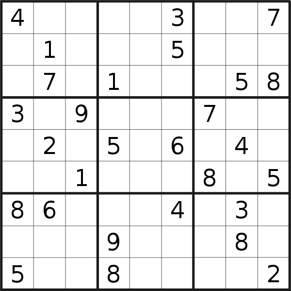 Sudoku puzzle for <br />Tuesday, 5th of January 2021