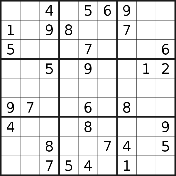 Sudoku puzzle for <br />Thursday, 7th of January 2021