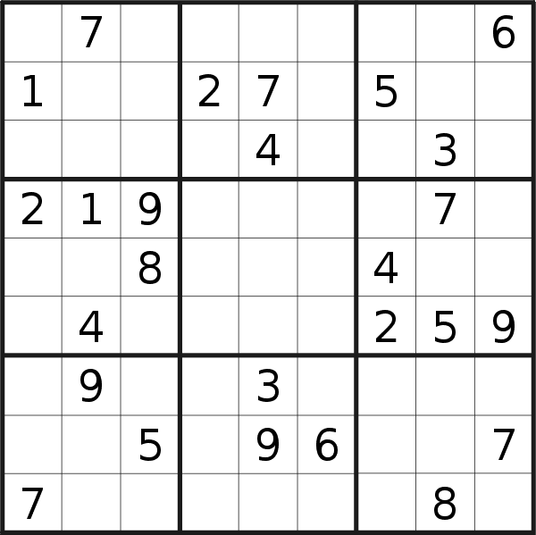 Sudoku puzzle for <br />Sunday, 10th of January 2021