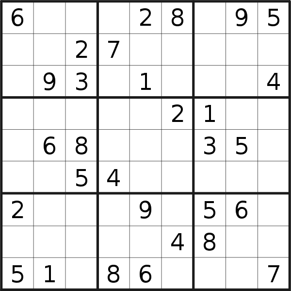 Sudoku puzzle for <br />Monday, 11th of January 2021