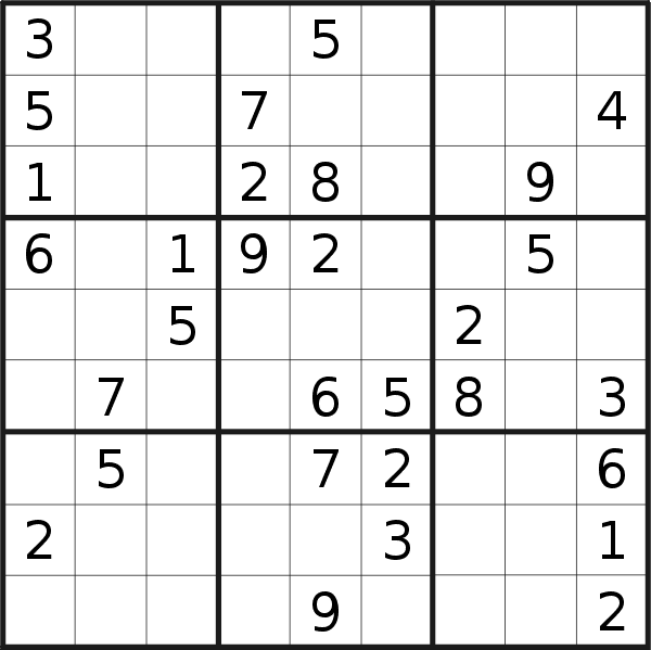 Sudoku puzzle for <br />Thursday, 21st of January 2021
