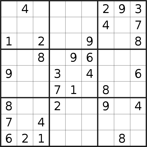 Sudoku puzzle for <br />Thursday, 4th of February 2021
