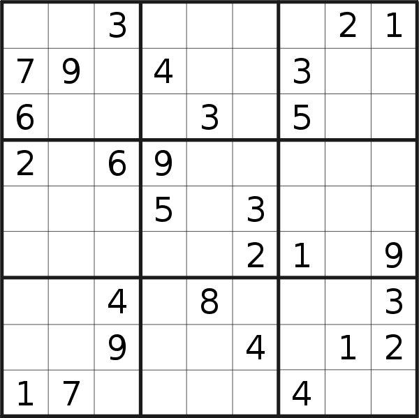 Sudoku puzzle for <br />Friday, 5th of February 2021