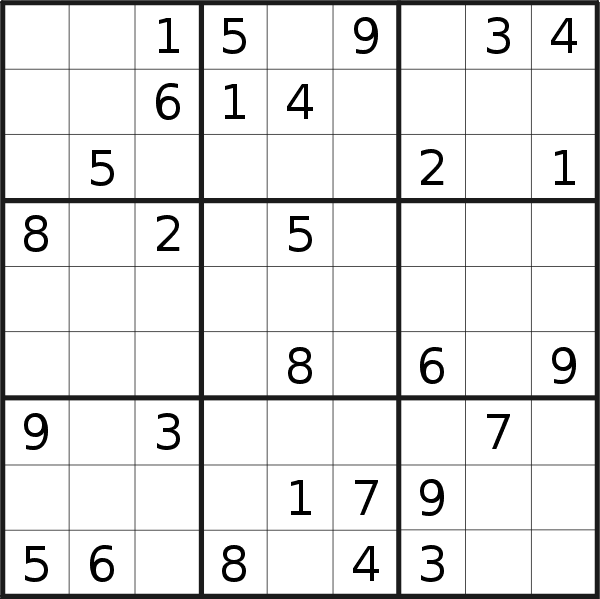 Sudoku puzzle for <br />Thursday, 11th of February 2021