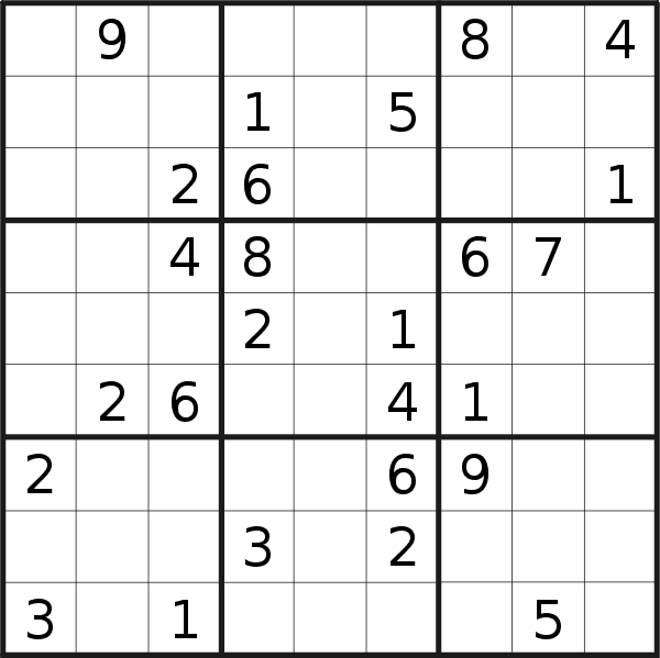 Sudoku puzzle for <br />Monday, 15th of February 2021