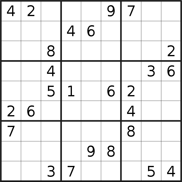 Sudoku puzzle for <br />Saturday, 20th of February 2021